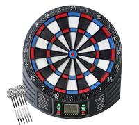 Electronic Dartboard Set with LED Digital Display,18 Games,159 Modes,Automatic Scoring Includes 6 Soft Tip Darts, Wall Protector,Batteries,Adapter Family Party Games for Adults & Kids (Blue)