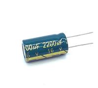 Electronic devices 100pcs 2200uf16V Low ESR/Impedance High Frequency Aluminum Electrolytic Capacitor Size10*20mm 16V 2200uf