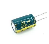 Electronic devices 10pcs 450v 22UF 450v22UF Low ESR/Impedance High Frequency Aluminum Electrolytic Capacitor Size 13 * 20mm