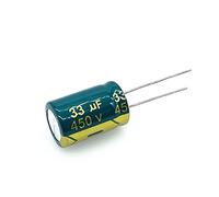 Electronic devices 10pcs 450v 33uf high Frequency Low impedance 450v33UF Aluminum electrolytic Capacitor Size 13 * 20