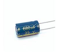 Electronic devices 10pcs Low ESR/Impedance high Frequency 35v 680UF Aluminum electrolytic Capacitor Size 10 * 17 680UF35V