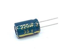 Electronic devices 200pcs Low ESR/Impedance High Frequency 35v 220UF Aluminum Electrolytic Capacitor Size8*12mm 220UF35V