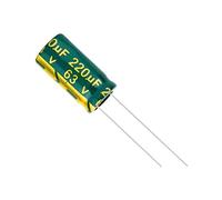 Electronic devices 20pcs/lot 63V220UF 63V 220UF 10 * 17MM 10 * 20MM Aluminum Electrolytic Capacitor 63V 220UF 10 * 17MM 10 * 20MM (Size : 63V 220UF 10x17)