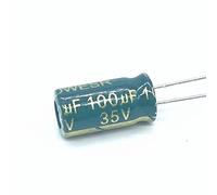 Electronic devices 20pcs Low ESR/Impedance High Frequency 35v 100UF Aluminum Electrolytic Capacitor Size6*12mm 100UF35V