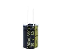 Electronic devices 5-10pcs 80V2200UF 80V 2200UF 22 * 30MM Low ESR/impedance High Frequency Aluminum Electrolytic Capacitor (Size : 10PCS)