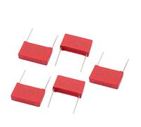 Electronic devices 5Pcs 0.22uF X2 105K Metal axia_l Leads Polyester Film Capacitor Safety Capacitor Red(5 Stcke 0,22 uF X2 105 Karat Metall Axial Leads Polyester Filmkondensator Sicherheitskondensator