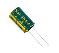 Electronic devices 5pcs-10pcs 25V4700UF 13 * 25MM Aluminum Electrolytic Capacitor 25V 4700UF 13 * 25 (Size : 5PCS)