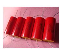 Electronic devices 630V 10UF Red Robe Copper Foot Frequency Division Audio Copper Foil Electrodeless Capacitor 1 Pcs