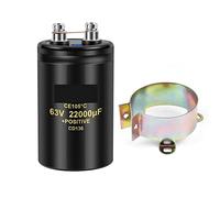 Electronic devices 63V22000UF MFD Aluminum Bolt Screw Audio Filtering Electrolytic Capacitor 105℃ 50x80mm CD136 Screw Capacitors 2000Hours 1Pcs