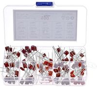 Electronic devices Capacitor kit 100pcs 10 Values CBB Capacitor Set Metallized Polyester Film Capacitors Assortment Kit 10nF~470nF 22NF 47NF 100NF 0.47uf 0.1uf capacitors
