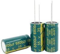 Electronic devices Capacitor kit 10PCS-100PCS/lot 35V 6800UF 18 * 35MM high Frequency Low impedance Aluminum electrolytic Capacitor 6800uf 35v capacitors Energy storage elements (Size : 10PCS)