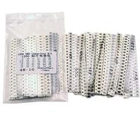 Electronic devices Capacitor kit 320PCS 720PCS 2500PCS 0603 0805 1206 SMD Capacitor Kit Assorted Kit 16/36/50Values 10PF-22UF capacitors Energy storage elements (Size : 1206 720PCS 36Value)