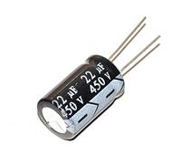 Electronic devices Capacitors 10PCS 450V 22UF 22UF 450V Aluminum electrolytic Capacitor 450 V / 22 UF Size 13 * 21mm Electrolytic Capacitor Energy storage elements
