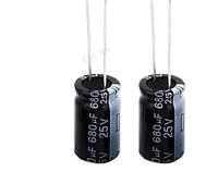 Electronic devices Capacitors 20PCS 680UF 25V Electrolytic Capacitor 25V 680UF Size 10 * 17mm 25 V / 680 UF Aluminum Electrolytic Capacitor Energy storage elements