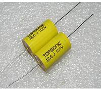 Electronic devices T O P S O N I C 100V 12.6UF Generation 12UF 126J axial Frequency Division Film Capacitor 1 Pcs
