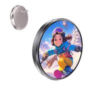 Electronic Digital Badge Pins, Electronic Anime Pin with HD Touchscreen, Videos/Photos Display via Bluetooth, Screen Badges Button, Cosplay Concert Gifts for Anime/Football Fan (Black)