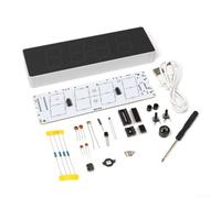Electronic Digital Clock Kit, Colorful Digital Clock Soldering Kit, for Bedroom, Living Room, Or Office, for Learning Soldering Skills(White)