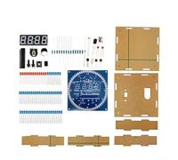 Electronic Digital Clock Practice Kit For Students And Hobbyists Featuring Transparent Case Soldering Components And Alarm Function(Blue)