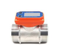 Electronic Digital Display Flowmeter Stainless Steel LCD Flow Meter Thread Flow Sensor Water For Farm/Garden(DN25,Male thread)