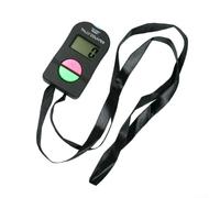 Electronic digital handheld counter with 4-digit display and audible beep, suitable for various counting applications with neck or wrist lanyard