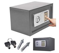 Electronic Digital Security Safe, 8.5L Safebox For Home Office, Cash Safe Box with PIN Code and 2 Keys, Wall And Floor Fixings, 31x20x20cm, Gray