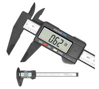 Electronic Digital Vernier Caliper, 0-150mm/0-6'' Carbon Fiber Micrometer w/LCD, Inch MM Fraction Conversion, Auto-off Tools External, Internal, Depth & Pitch Measurements,