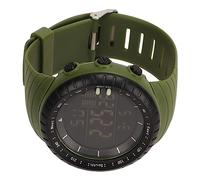 Electronic Digital Watch, Large Screen ABS Plastic Case Running Seconds Electronic Sports Watch Night Light 60mAh Rubber Strap for All Person for School (Green)