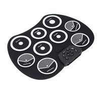 Electronic Drum Kit, Portable Desktop Hand Roll Drum Set with Pedal Stand 9 Pads Roll - Up Digital Set for Practice Rolls Up