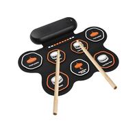 Electronic Drum Pad Set, 7 Pads Supports Various Audio Input 3 Drum Styles 10 Rhythms 10 Demo Songs Practice Pad Drum Kit with Drumsticks Foot Pedal