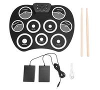 Electronic Drum Pad Set, Roll Up Drum Practice Pad with 9 Pads 7 Tones 10 Rhythms 10 Demo Songs Portable Lightweight for Children Adults Beginners Home Street Performance