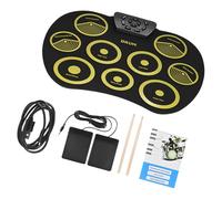 Electronic Drum Set 9 Drum Pad Rolls Up Electric Drum Set With Headphone Socket Built In Speakers Drum Stick Foot Pedal Electric Drum Set
