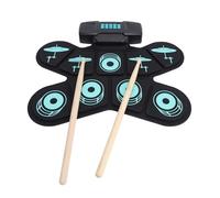 Electronic Drum Set, 9 Drum Practice Pad with Headphone Jack Portable Roll Up Drum Pad Machine Built in Speaker, Drum Sticks and Drum Pedals 8 Hours Playtime for Kids Beginners