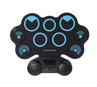 Electronic Drum Set, 9 Pads Portable Electric Drum Set Roll Up MIDI Practice Drum Pad, Built-in Dual Speaker, with Recording Function, Christmas Birthday Gift (UK Plug)