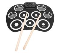 Electronic Drum Set, 9 Pads Practice Roll Up Drum Pad with 7 Tone 10 Rhythms, Portable Foldable Electronic Practice Drum with Headphone Jack, Dual Speakers for Children