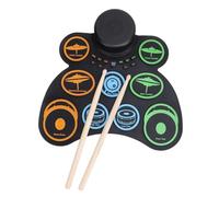Electronic Drum Set, 9 Pads Practice Roll Up Drum Pad with Headphone Jack, Rechargeable Portable Foldable Electronic Practice Drum Built in 2pcs Speaker Drum Pedals and Drumsticks