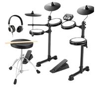 Electronic Drum Set Electronic Drum With Over 180 Sounds Equipped With 4 Quiet Mesh Mats 2 Pedals Throne Headphones Stick