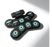 Electronic Drum Set Portable Foldable, 9 Key Silicone Drum Pad with Built - in Dual Stereo Speakers - Rechargeable Battery, Adjustable Sound Settings, Ideal for Beginners and Adu