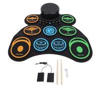 Electronic Drum Set Rechargeable Built in Speaker Multiple Sound Effects Portable Foldable Electronic Practice Drum Roll Up Drum Pad Roll Up Electronic Practice Drum