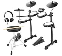 Electronic Drum Set With 4 Quiet Mesh Pads 180 Sounds 2 Pedals Throne Headphones Sticks And All Required Cables Professional electronic drums