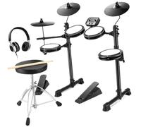 Electronic Drum Set With 4 Quiet Mesh Pads 180+ Sounds 2 Pedals Throne Headphones Sticks And Melodics Lessons Beginners Electronic drums