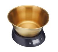 Electronic Dual Dry and Liquid Scales with Brass Finish Bowl Masterclass Black One Size