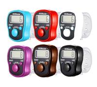 Electronic Finger Counter, 6 Pack Digital Tally Counter Clicker with Led, Resettable 5 LCD Digit Display Tasbeeh Tasbih Hand Tally Counter Counting for Muslims Pray, Golf,Goods Counting,Lap & Knitting