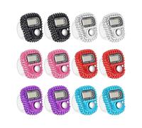 Electronic Finger Tally Counter, 4 Pieces LCD Display Digital Hand Tally Counter Clicker, Portable Manual Counters for Lap, Fishing, Goods, Golf, Knitting and Row Counting