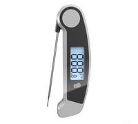 Electronic Foldable Probe Thermometer for For instant Temperature Readings with Auto Shutoff for For baking Roasting Grilling and Deep Frying (Gray)