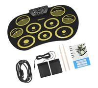 Electronic Foldable Rolls Up Drum Set Practice Pads with Foot Pedals and Sticks Digital Electric Drum Kits for Beginners Electronic Set
