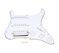 Electronic Guitar Pickguard 11 - Hole SSH Scratch Plate Backplate with Screws White - Durable PVC Material, Easy Installation, Fits ST Electric Guitars