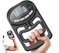 Electronic Hand Grip Strength Tester, Digital Hand Dynamometer with LCD Display, Rechargeable Forearm Exerciser with 19 User Records for Home School Sports Training (Black)