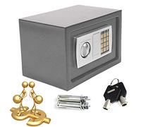 Electronic Home Mini Safe Box Digital Steel Money Cash Safe with 2 Keys 8.5 Litre Volume Grey