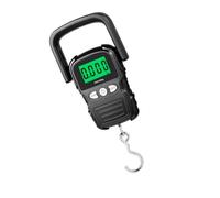 Electronic Hook Scale 50 Kg with LCD Screen, Wide Carry Handle, and Metal Hook, Portable Weighing Tool for Fish, Gear, and Outdoor Weight Checks, Black Digital Fish Scale Lcd Weighing Tool Portable