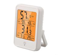 Electronic Indoor Thermometer and Hygrometer with Backlit Display, Comfort Indicator, and Accurate Readings for Temperature and Humidity in Bedroom or Baby Room (White)